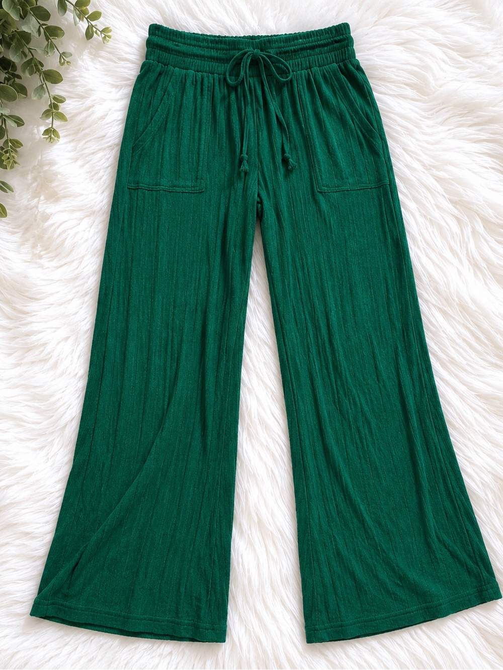 stars above Green Ribbed Lounge Top
